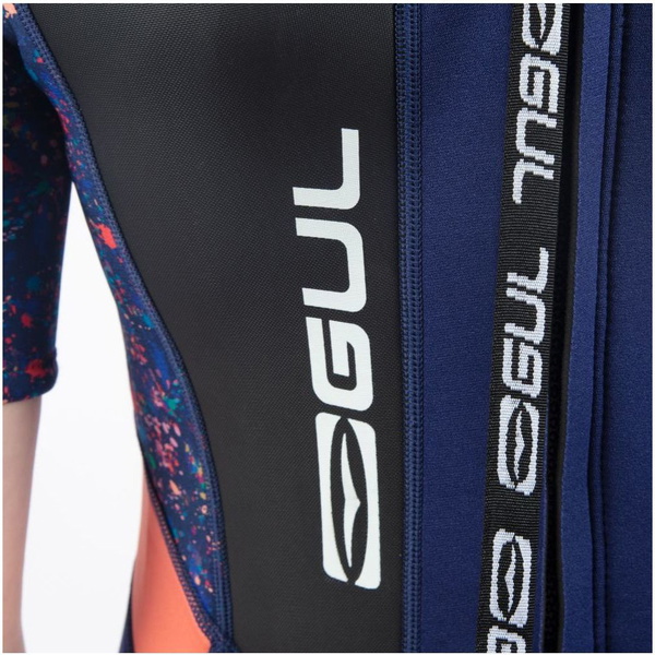 2026 Gul Júnior Response 3/2mm Back Zip Shorty Fato De Mergulho Re3321-c1 - Azul / Rosa